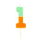 tt-orange-1-we-heart-bdays-candle-number - TT Orange & Mint Green Number Candle