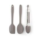 ty-mini-silicone-spoon-tongs-spatula-set-grey - Taylor's Eye Witness Mini Silicone Spoon, Mini Spatula & Mini Tongs Set Grey