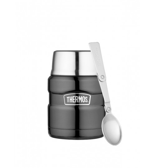 thermos stainless king food flask gun metal 470 ml 105053