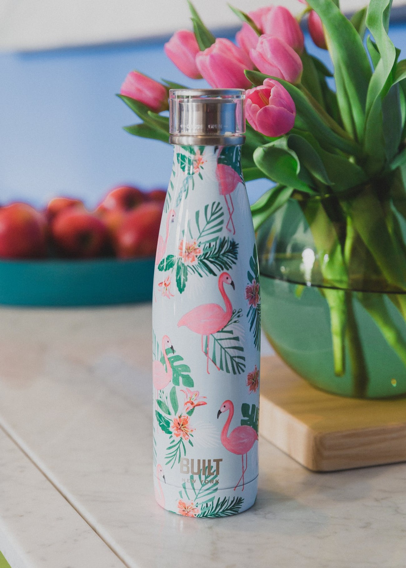 Built 500ml Stainless Steel Hydration Bottle Flamingo