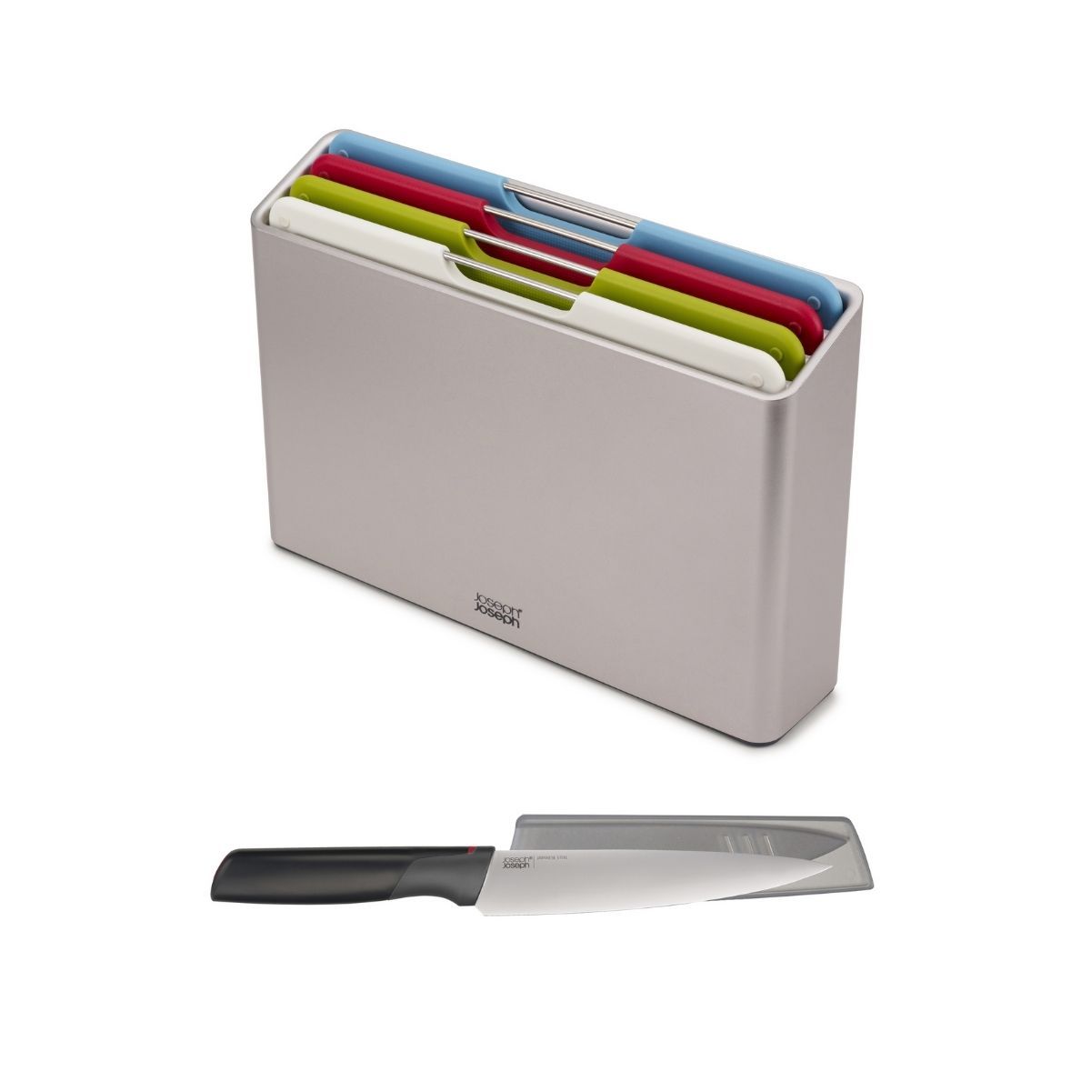 Joseph Joseph Folio™ 4pc Chopping Board Set & Elevate Chef's Knife Set