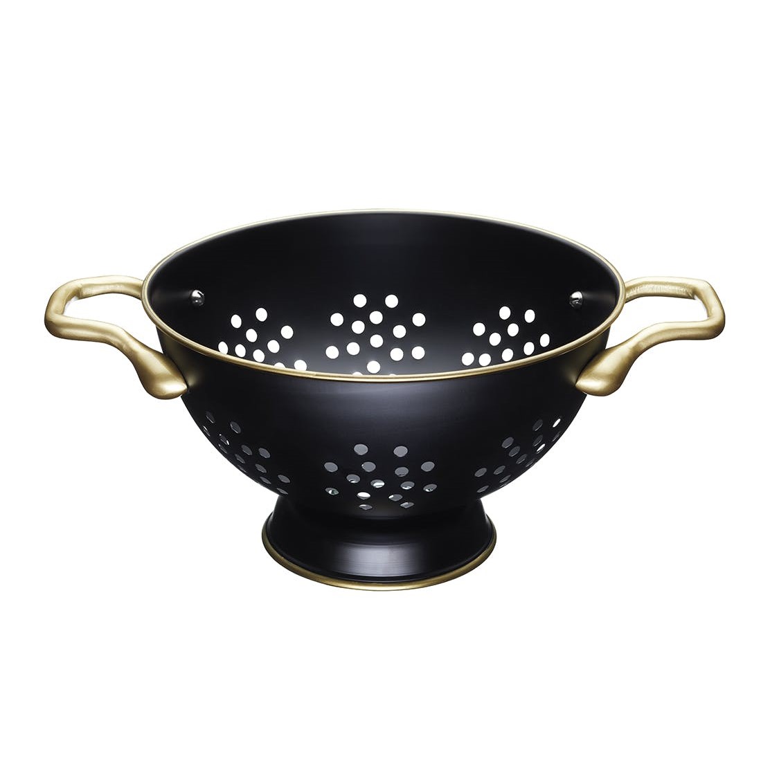 MasterClass Stainless Steel Colander Matt Black & Brass 24cm