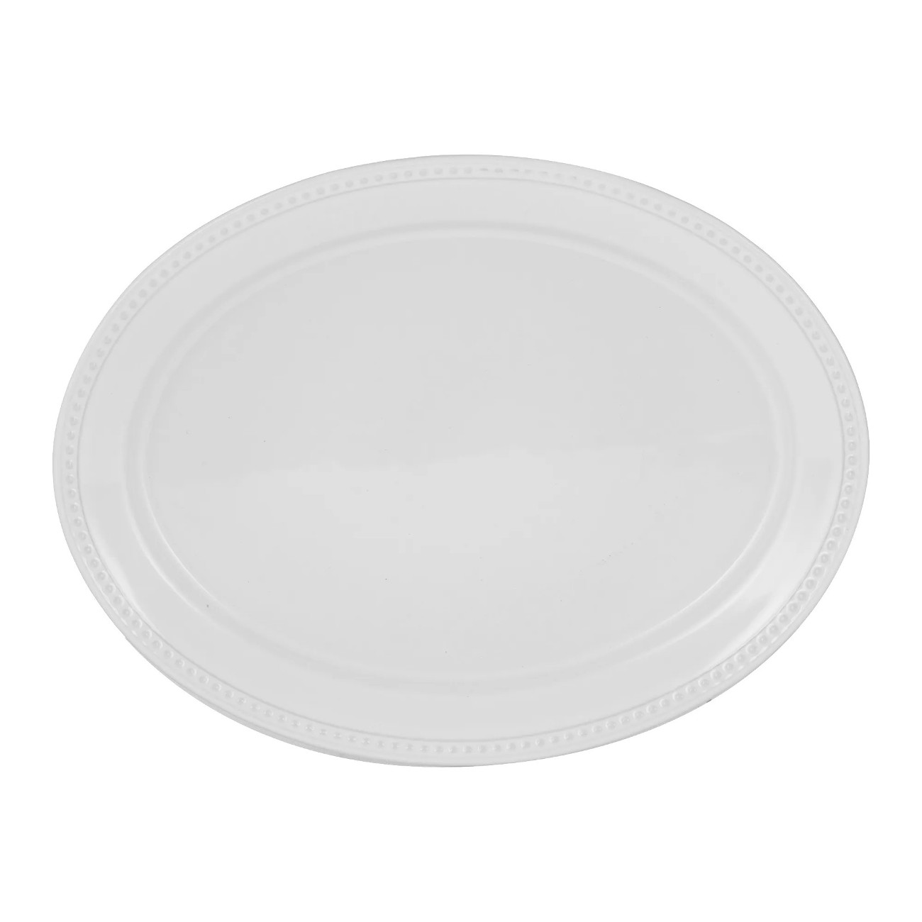 Mason Cash Beaded White Oval Platter 44cm