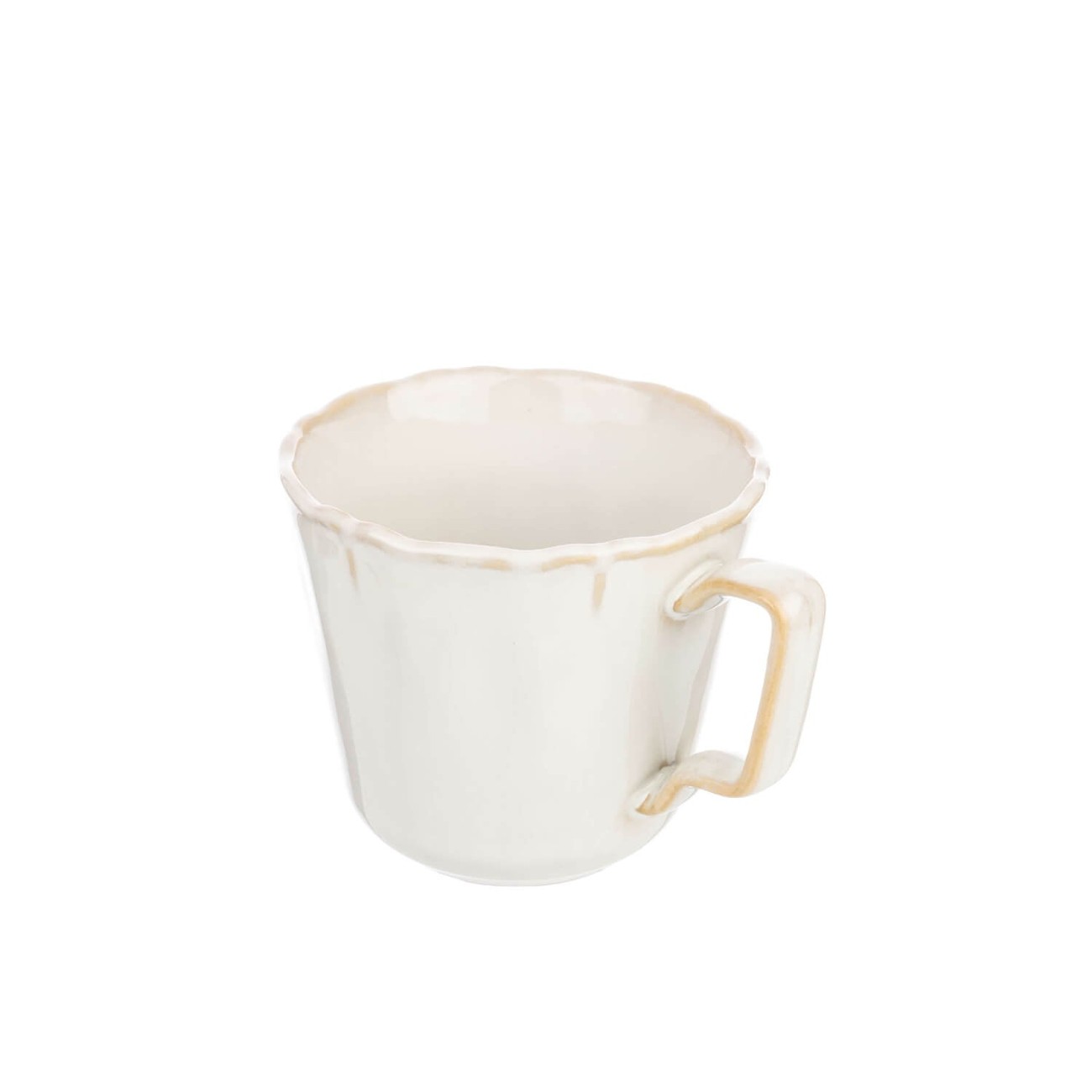 Siip Reactive Glaze Scalloped Edge Mug White