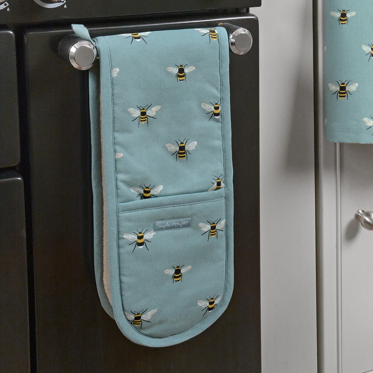 Sophie Allport Bees Teal Double Oven Glove